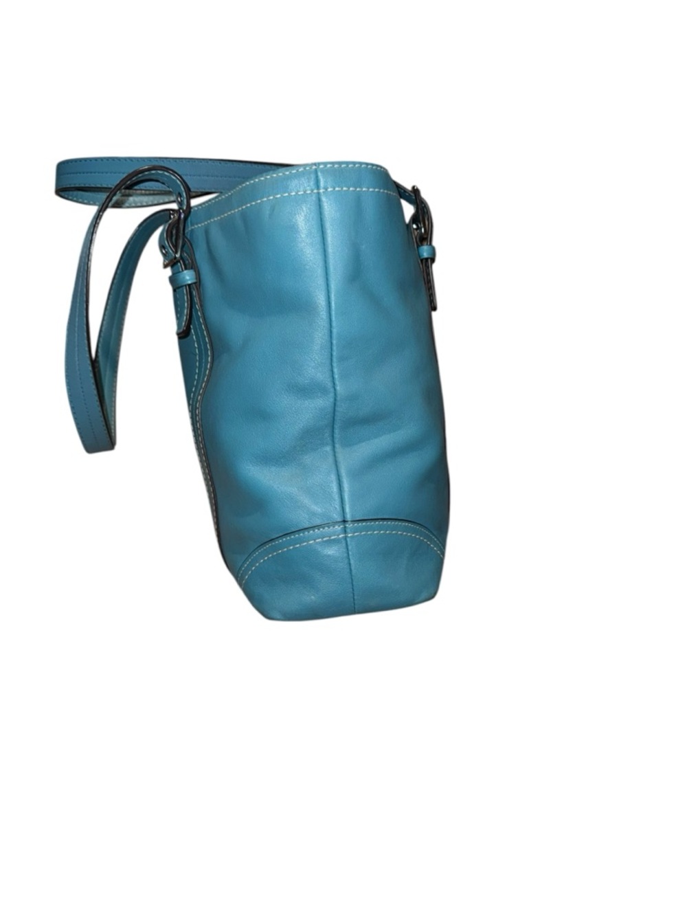 Vintage Coach Hampton Teal Leather Tote Bag - Picture 6 of 6